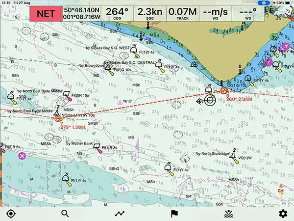 Seapilot in navigation mode
